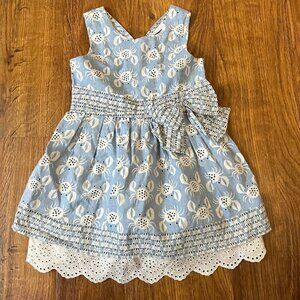 Tutto piccolo linen crab printed dress